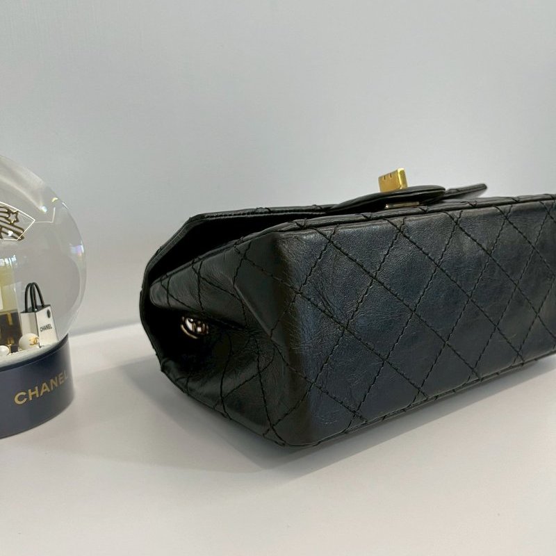 Chanel 2.55 mini 黑金 牛皮-6