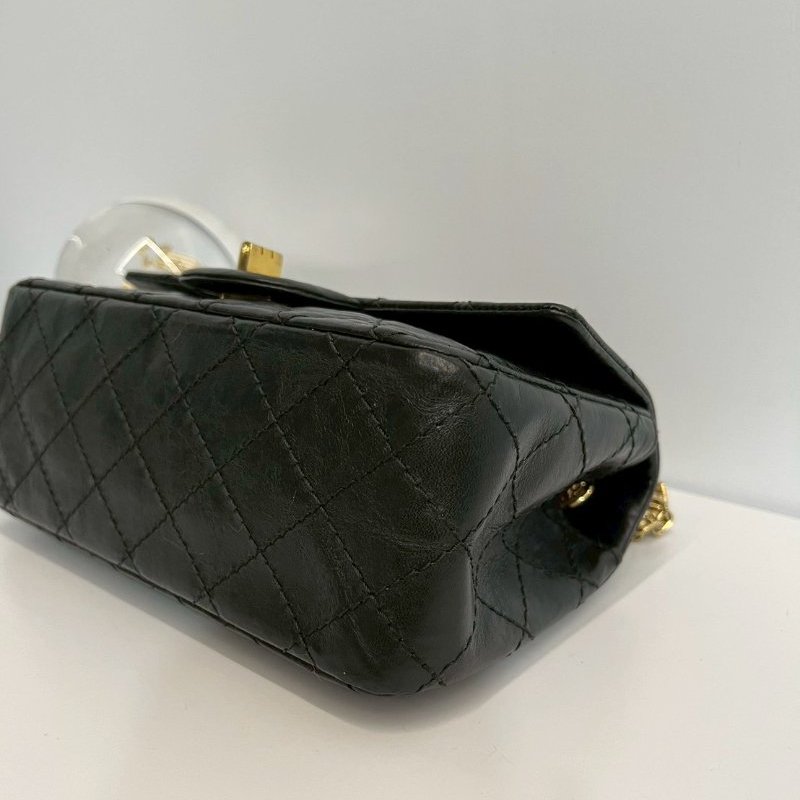 Chanel 2.55 mini 黑金 牛皮-7