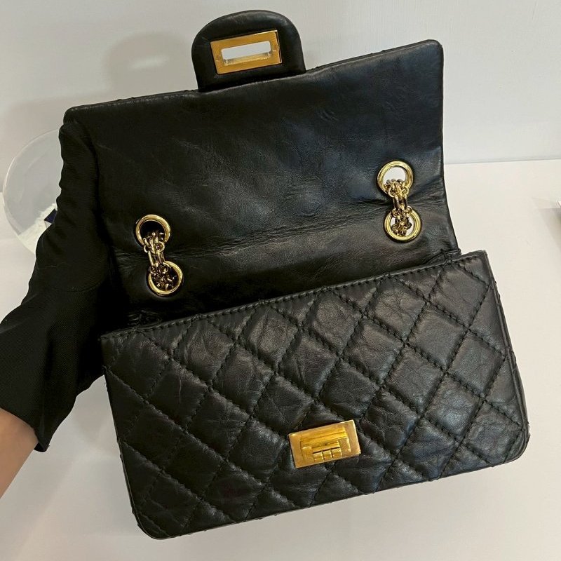 Chanel 2.55 mini 黑金 牛皮-8