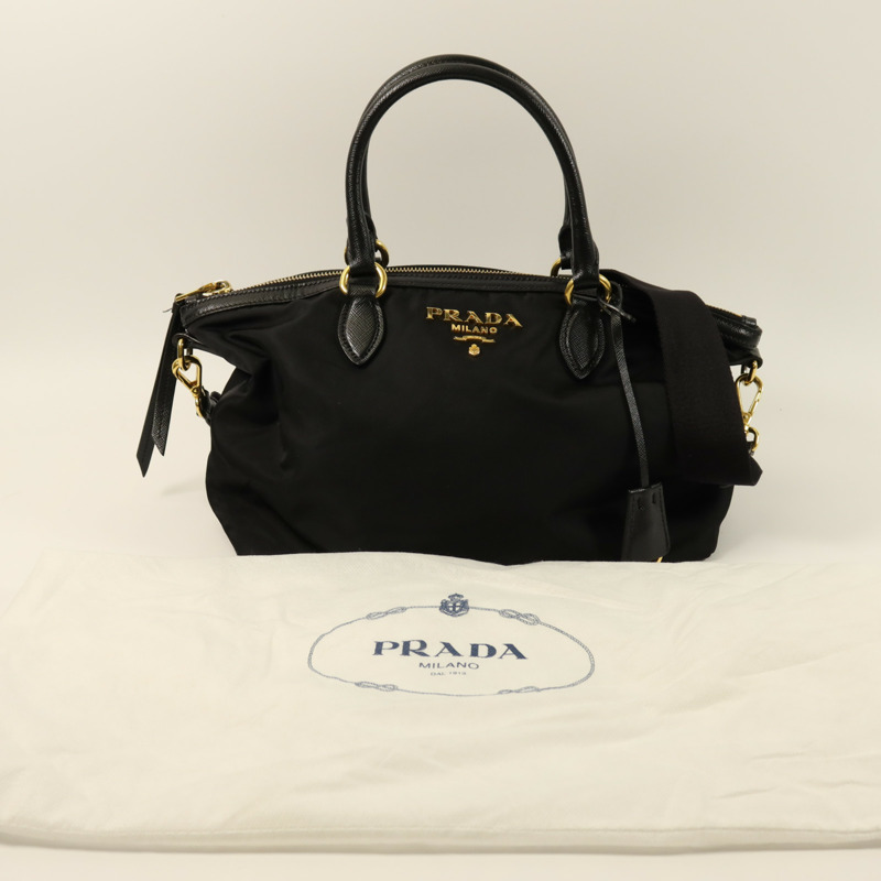 PRADA 尼龍Shoulder Bag金扣手挽肩背兩用袋-11