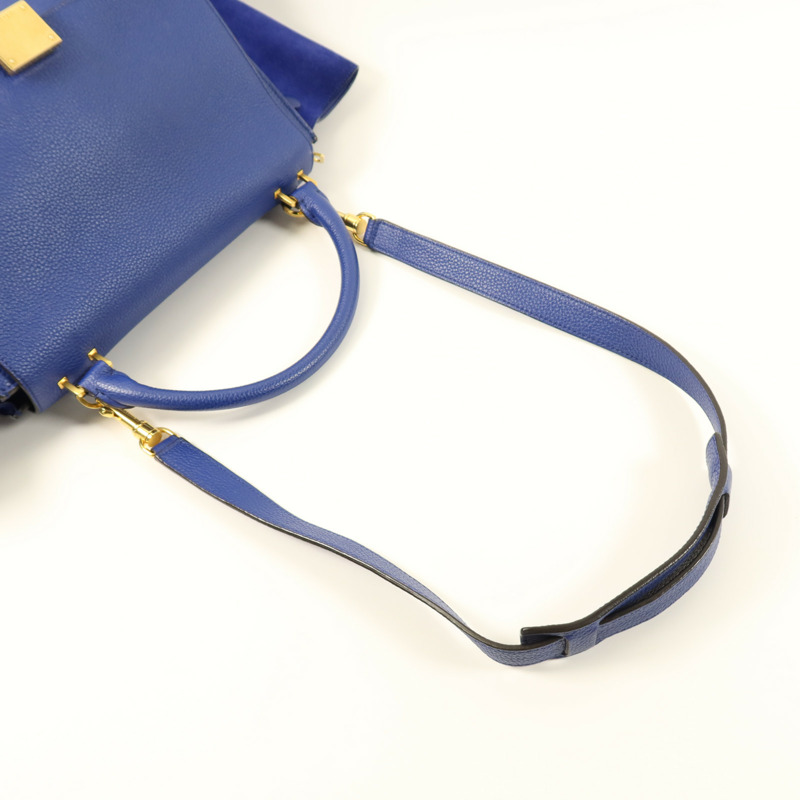 CELINE 牛皮皮革Trapeze金扣手挽肩背兩用袋-5