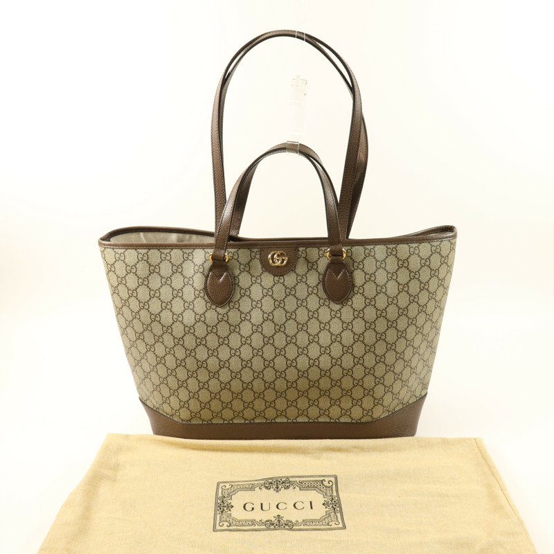 GUCCI 塗層帆布Ophidia GG Tote Bag金扣手挽袋-5