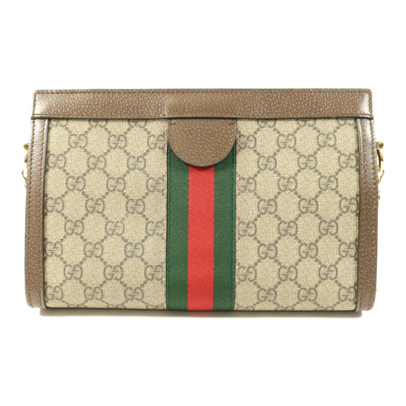 GUCCI 塗層帆布Ophidia GG金扣鏈帶肩背袋-1