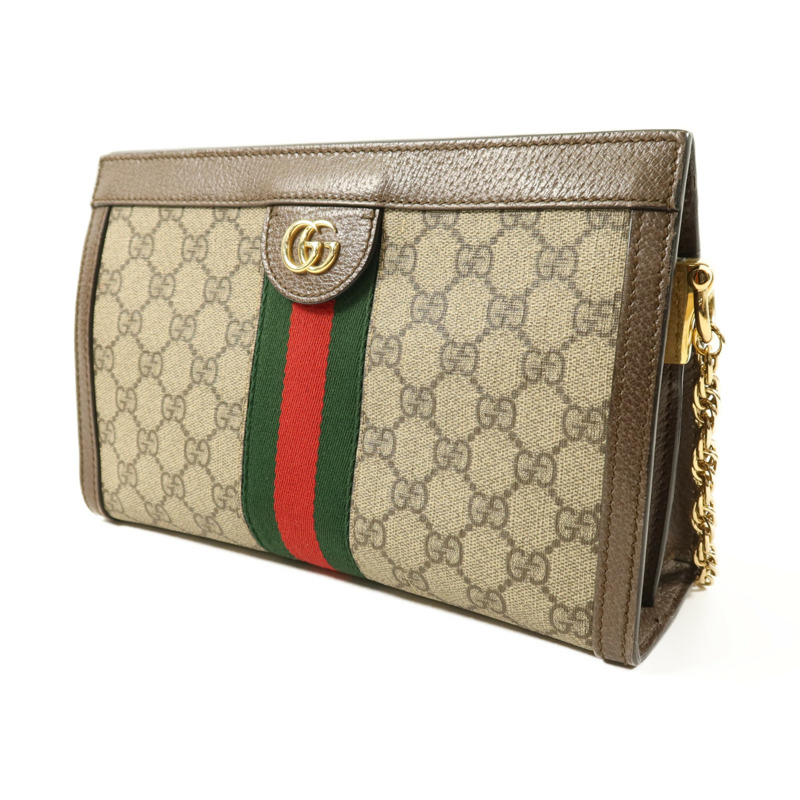 GUCCI 塗層帆布Ophidia GG金扣鏈帶肩背袋-2