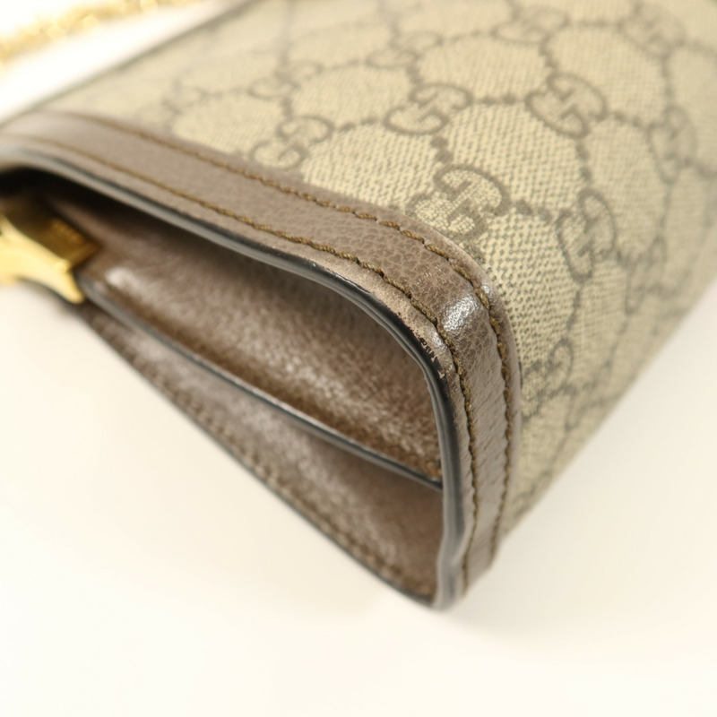 GUCCI 塗層帆布Ophidia GG金扣鏈帶肩背袋-8