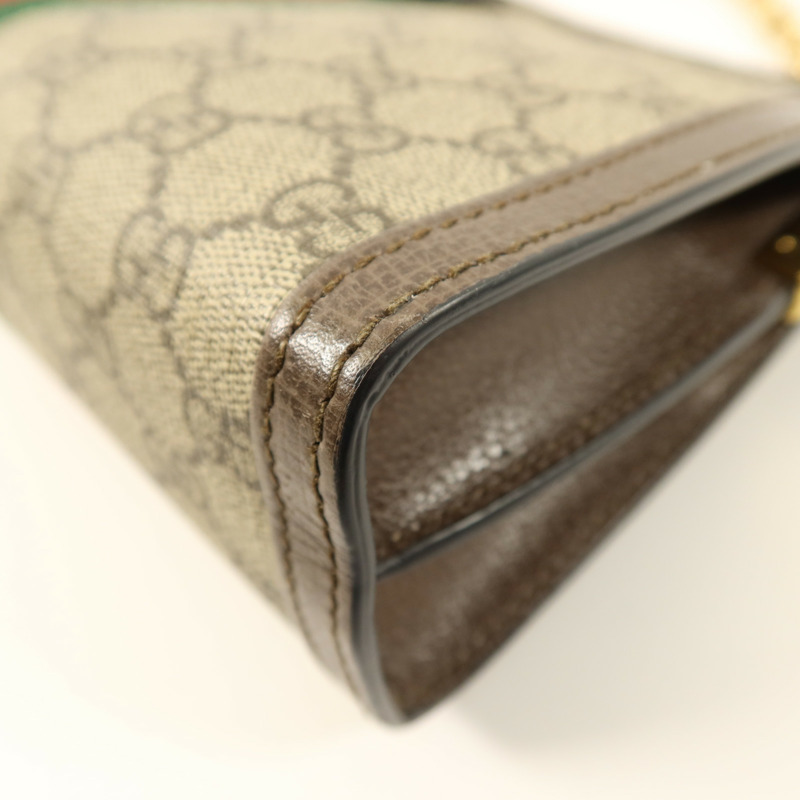 GUCCI 塗層帆布Ophidia GG金扣鏈帶肩背袋-11