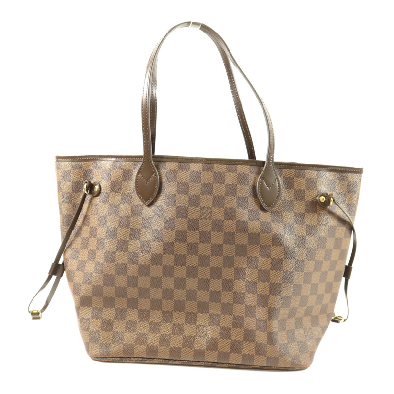 LOUIS VUITTON Damier Neverfull MM金扣手挽袋/肩背袋-1