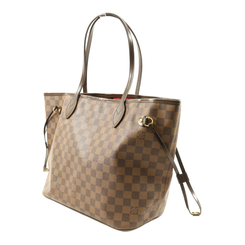 LOUIS VUITTON Damier Neverfull MM金扣手挽袋/肩背袋-2