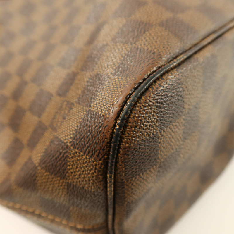 LOUIS VUITTON Damier Neverfull MM金扣手挽袋/肩背袋-10