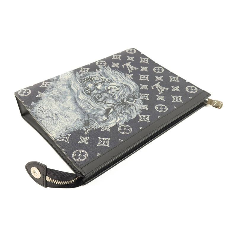 LOUIS VUITTON Monogram Pochette Voyage Clutch銀扣手拿包-4