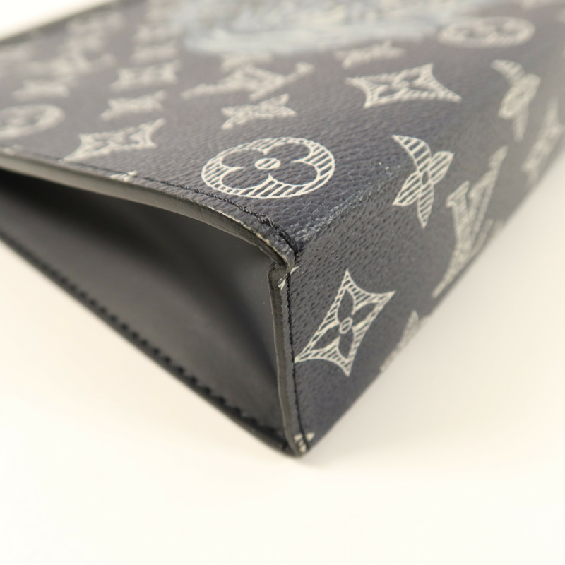 LOUIS VUITTON Monogram Pochette Voyage Clutch銀扣手拿包-5