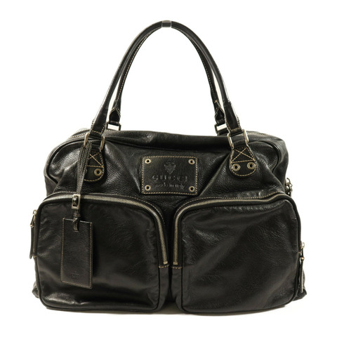 GUCCI Hysteria皮革Duffle Bag銀扣肩背袋