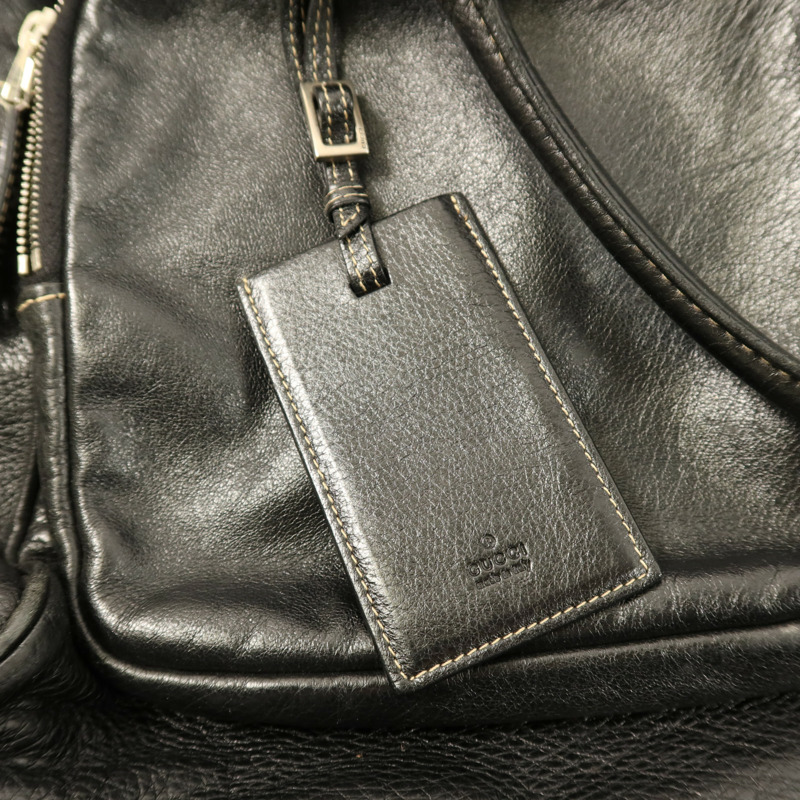 GUCCI Hysteria皮革Duffle Bag銀扣肩背袋-7