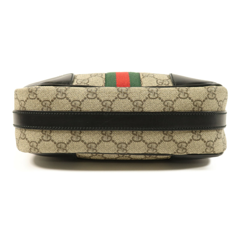 GUCCI 塗層帆布Messenger Bag銀扣肩背袋-3