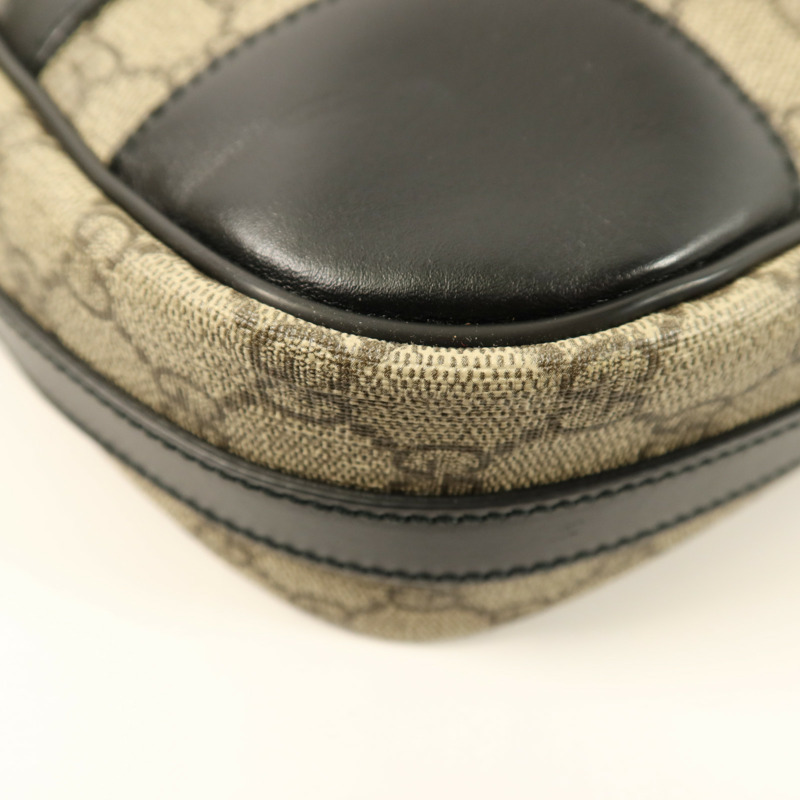 GUCCI 塗層帆布Messenger Bag銀扣肩背袋-8