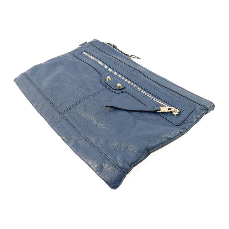 BALENCIAGA 牛皮皮革Clutch Bag銀扣手拿包-2