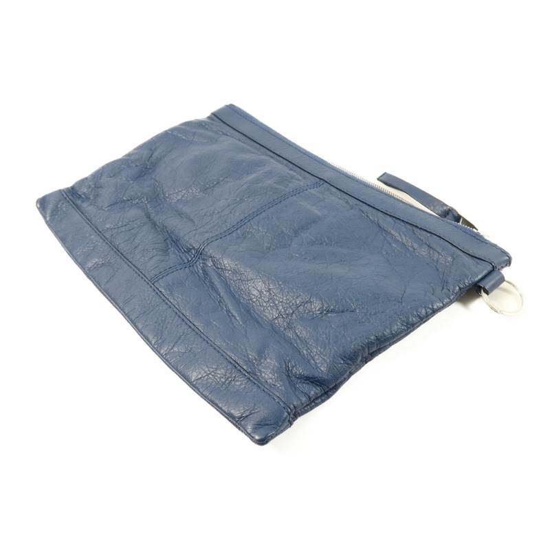BALENCIAGA 牛皮皮革Clutch Bag銀扣手拿包-3