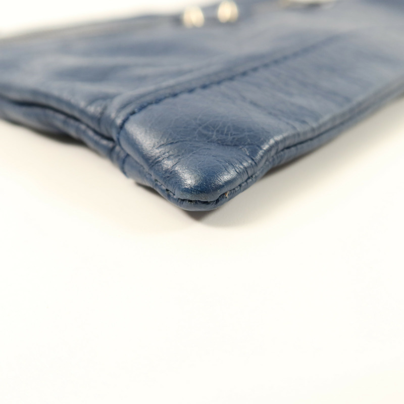 BALENCIAGA 牛皮皮革Clutch Bag銀扣手拿包-5