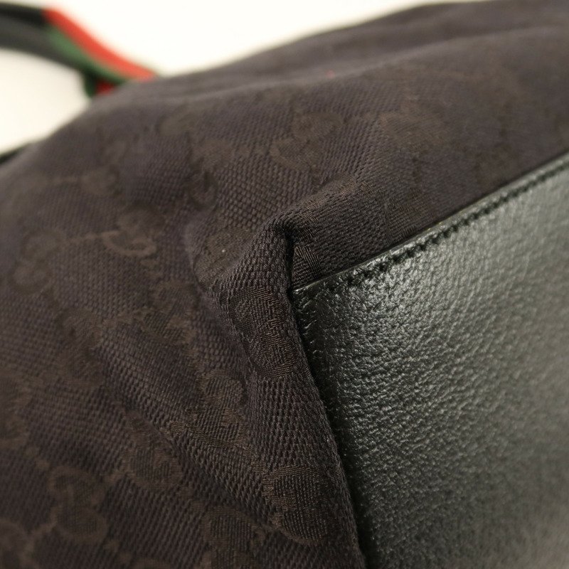 GUCCI 帆布Tote Bag銀扣手挽袋-5