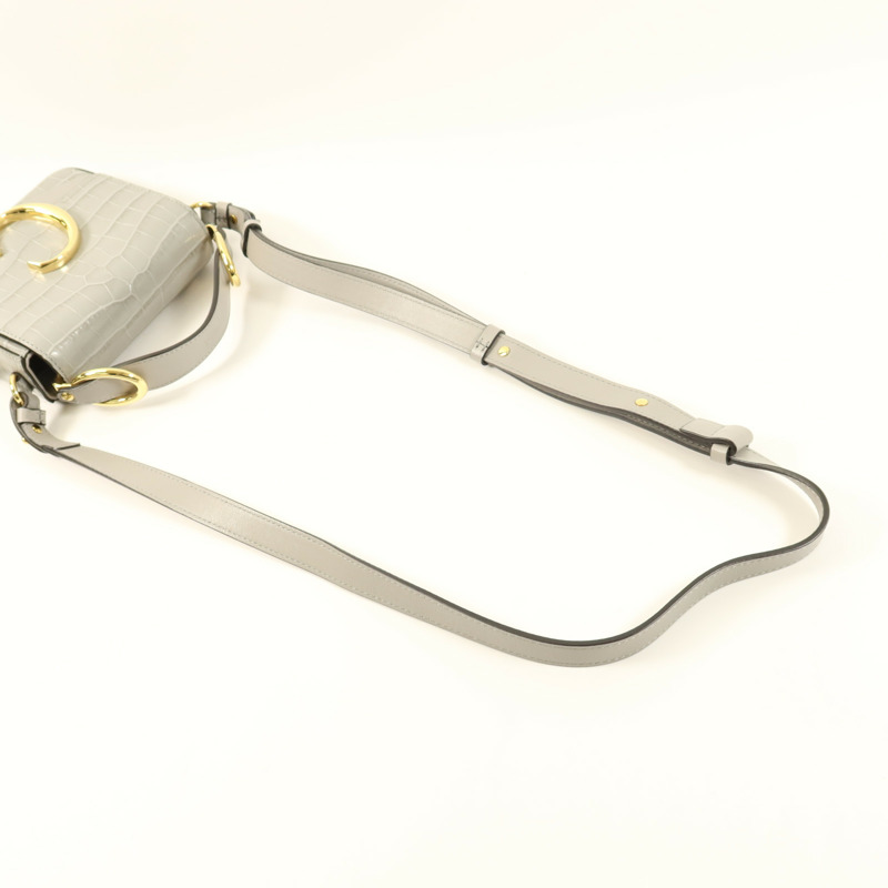 Chloe 牛皮皮革Mini C Bag金扣手挽肩背兩用袋-12