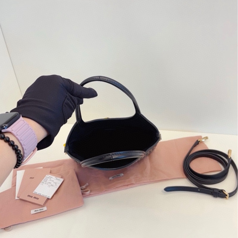 【閒置品🆕】MiuMiu 24日本限定千鳥格紋毛呢mini Ivy 單肩包-6