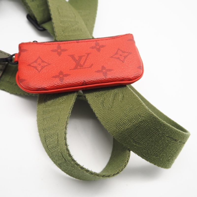 路易威登 Monogram Trio Messenger M23783 男士雙肩包，卡其色和紅色塗層帆布材質-4