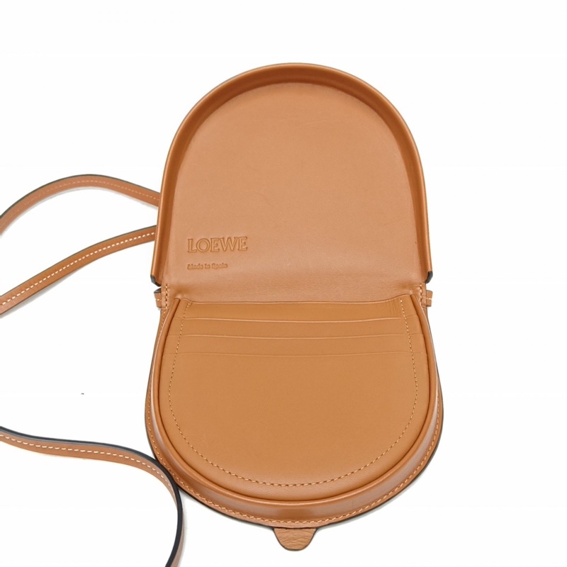 LOEWE HeelBag金棕色牛皮肩背包-4