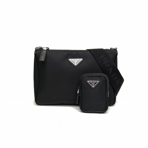 PRADA 黑色尼龍三合一斜挎包