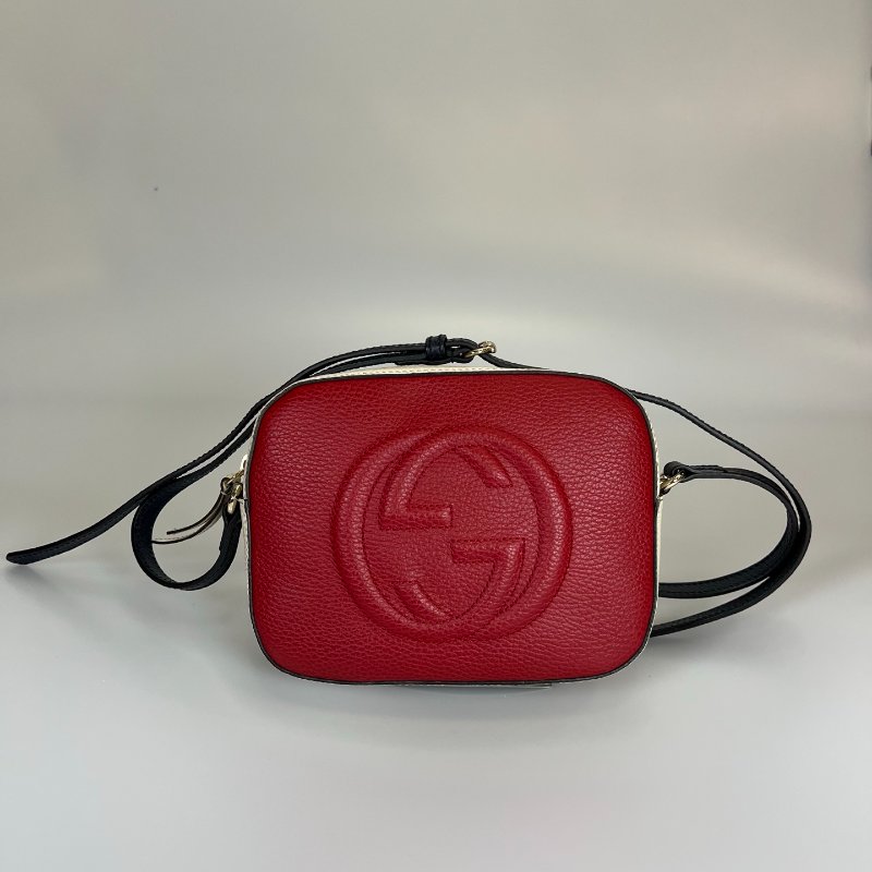 GUCCI 431567 紅白藍拚色相機包-0