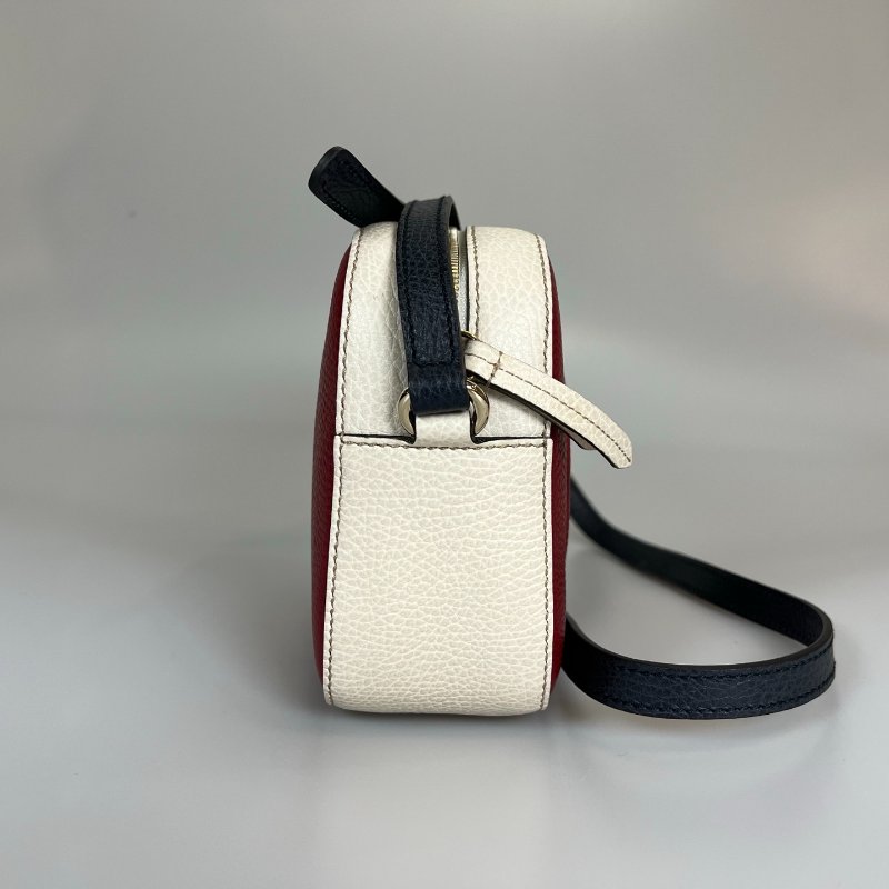 GUCCI 431567 紅白藍拚色相機包-2