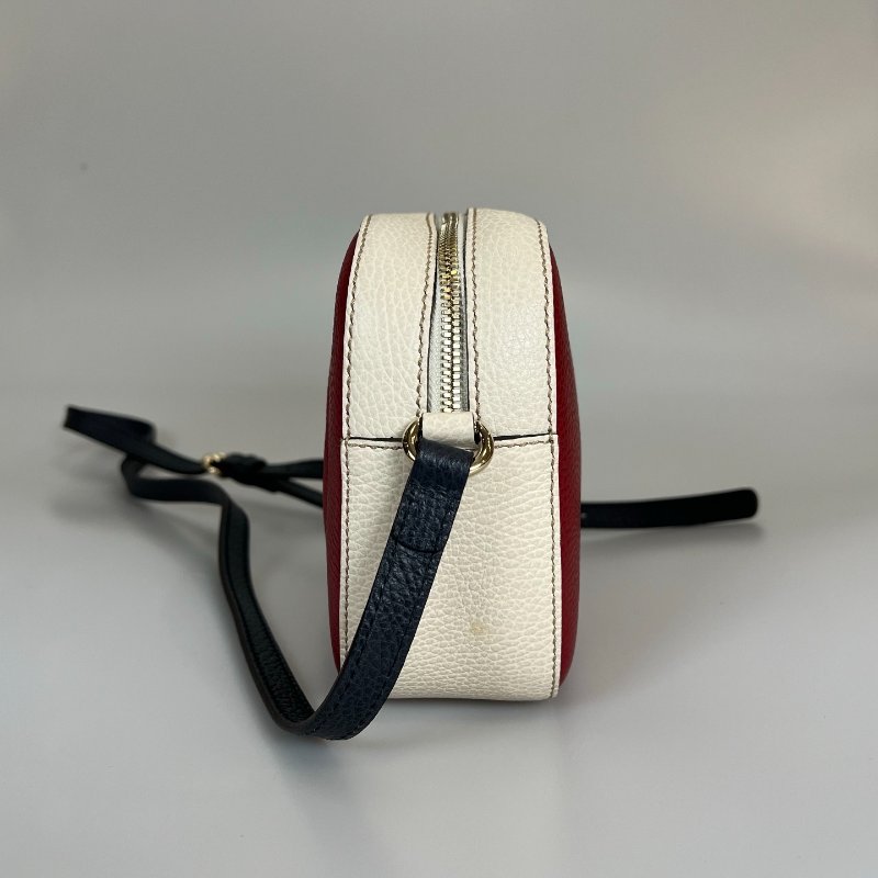 GUCCI 431567 紅白藍拚色相機包-3