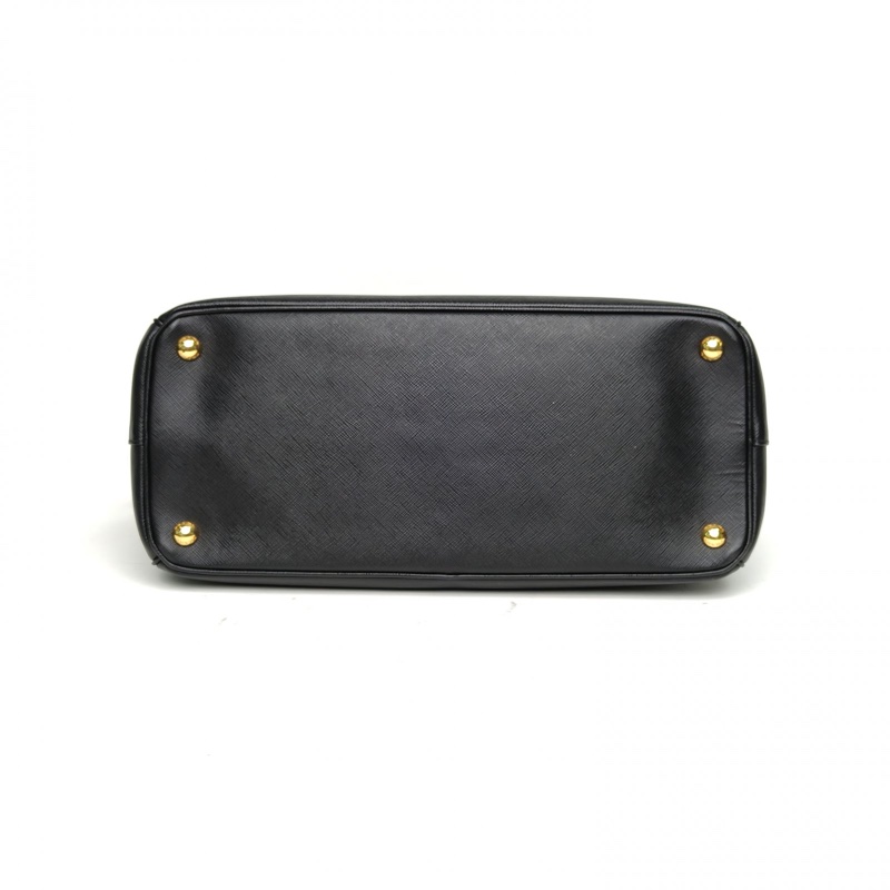 PRADA Galleria殺手包36cm黑色牛皮金扣肩背包-3