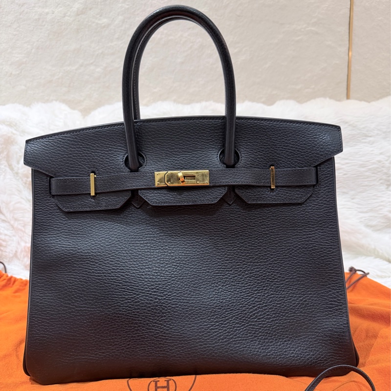 Hermes Birkin35 黑金 框D刻-0