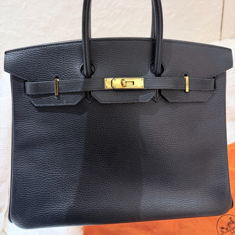 Hermes Birkin35 黑金 框D刻-4