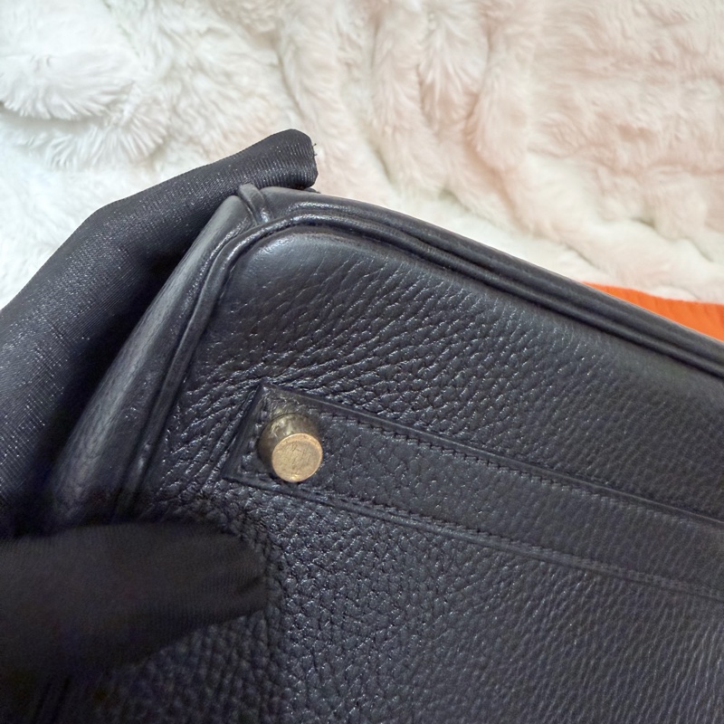 Hermes Birkin35 黑金 框D刻-11