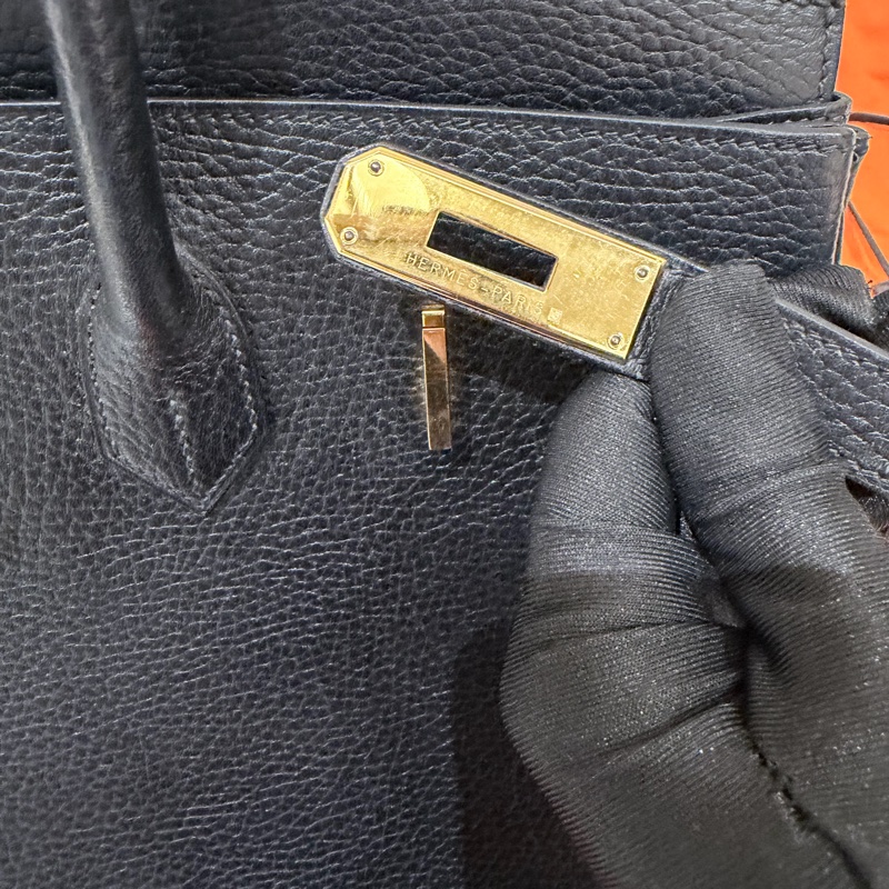 Hermes Birkin35 黑金 框D刻-15