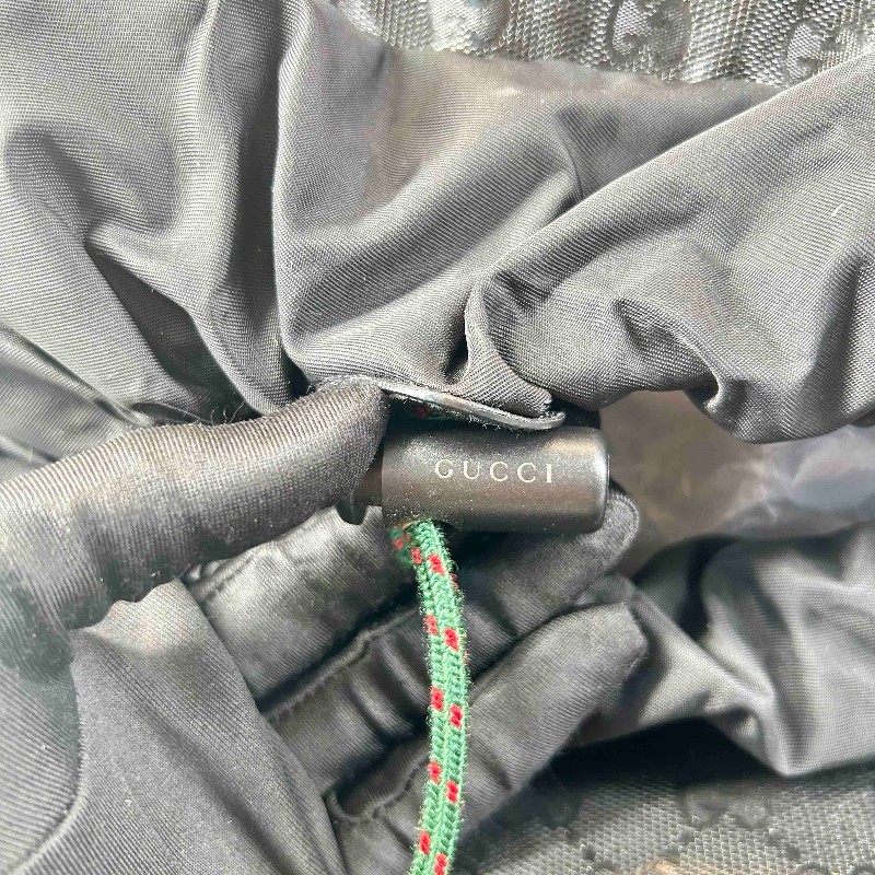 Gucci/古馳雙肩包 黑色PVC水晶皮雙肩包 經典GG老花紋路，紅綠織帶配色，三防面料防水耐用，大容量旅行包，金屬扣件完好，空間十足，男女同款-14