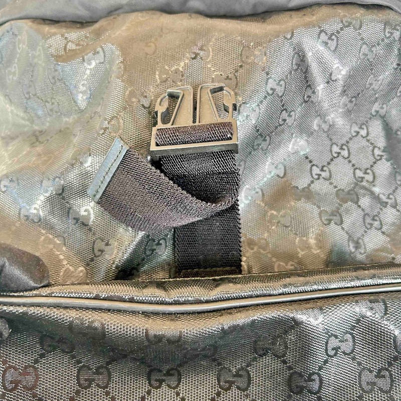 Gucci/古馳雙肩包 黑色PVC水晶皮雙肩包 經典GG老花紋路，紅綠織帶配色，三防面料防水耐用，大容量旅行包，金屬扣件完好，空間十足，男女同款-19