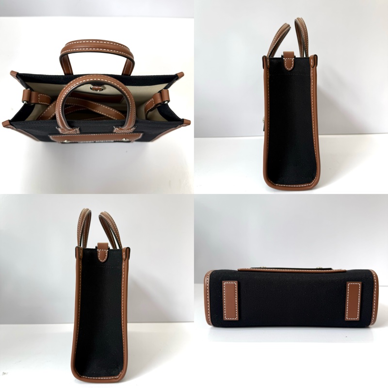 BURBERRY 巴寶莉 黑色帆布手提斜背2way包 8055749-3