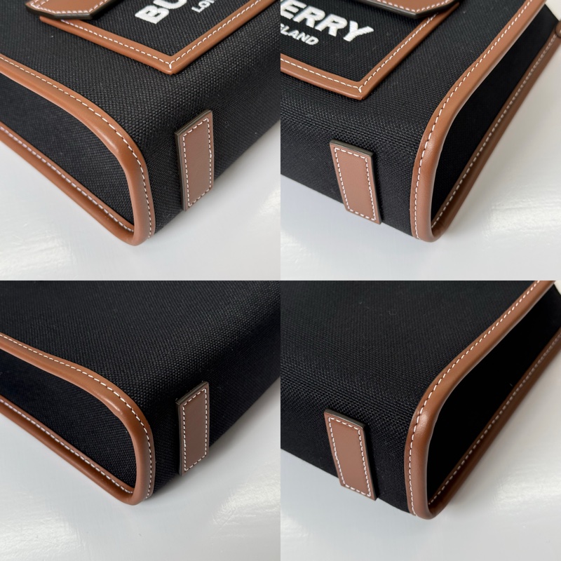 BURBERRY 巴寶莉 黑色帆布手提斜背2way包 8055749-4