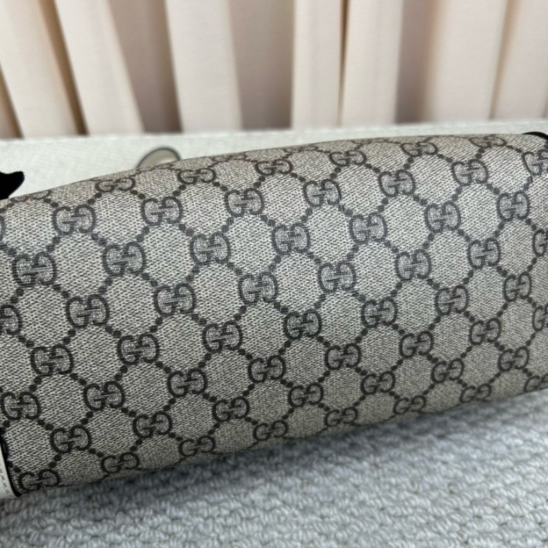 古馳Gucci Padlock系列 小托特包單肩包 老花拼白色牛皮 白色超美百搭 包身輕便 超實用百搭 永不過時-9