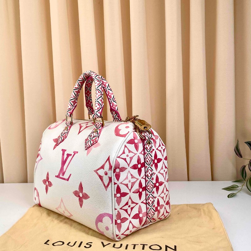 LV 路易威登 Speedy25 限定水彩系列 芯片款 可調節肩帶-2