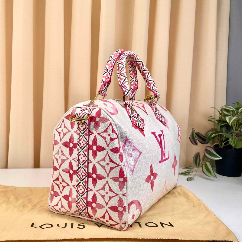 LV 路易威登 Speedy25 限定水彩系列 芯片款 可調節肩帶-3