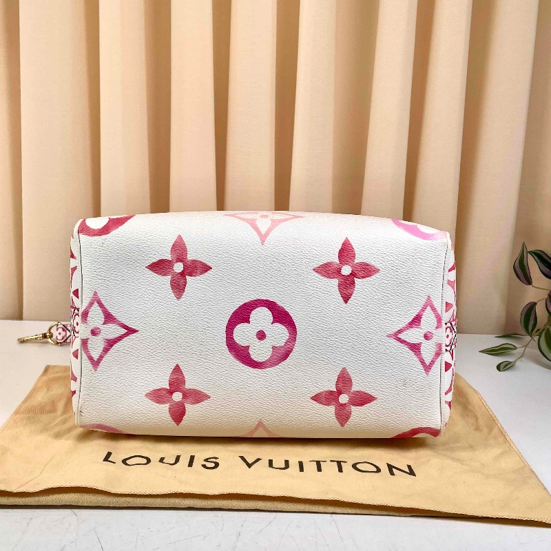 LV 路易威登 Speedy25 限定水彩系列 芯片款 可調節肩帶-4