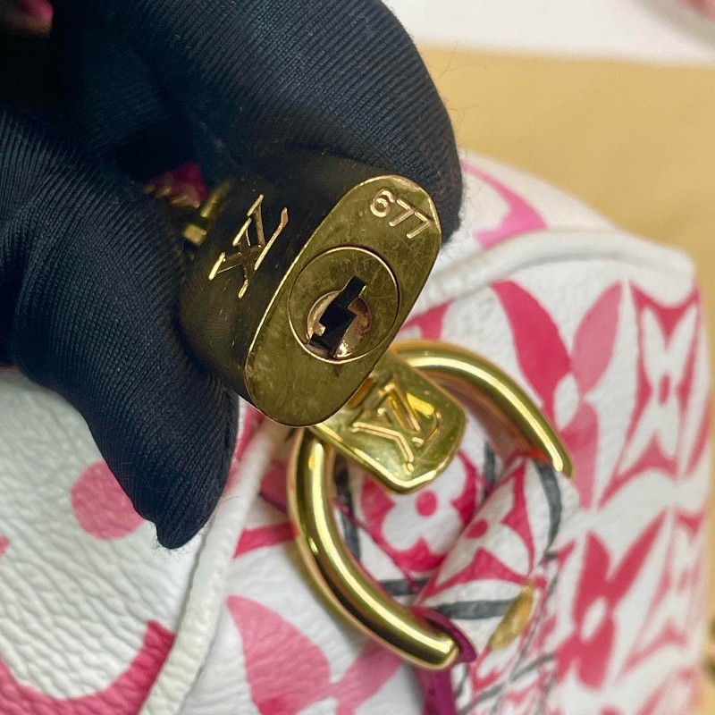 LV 路易威登 Speedy25 限定水彩系列 芯片款 可調節肩帶-16