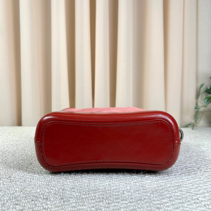 香奈兒Chanel麂皮拼牛皮 經典菱格紋 鏈條肩帶 質感高級 顯白百搭 粉色金扣 可單肩可斜挎-4