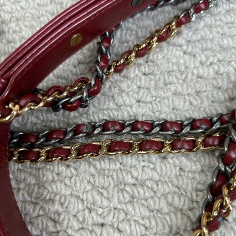 香奈兒Chanel麂皮拼牛皮 經典菱格紋 鏈條肩帶 質感高級 顯白百搭 粉色金扣 可單肩可斜挎-18