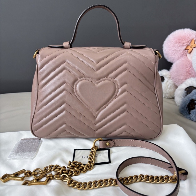 Gucci 奶茶色Marmont中號郵差包-2