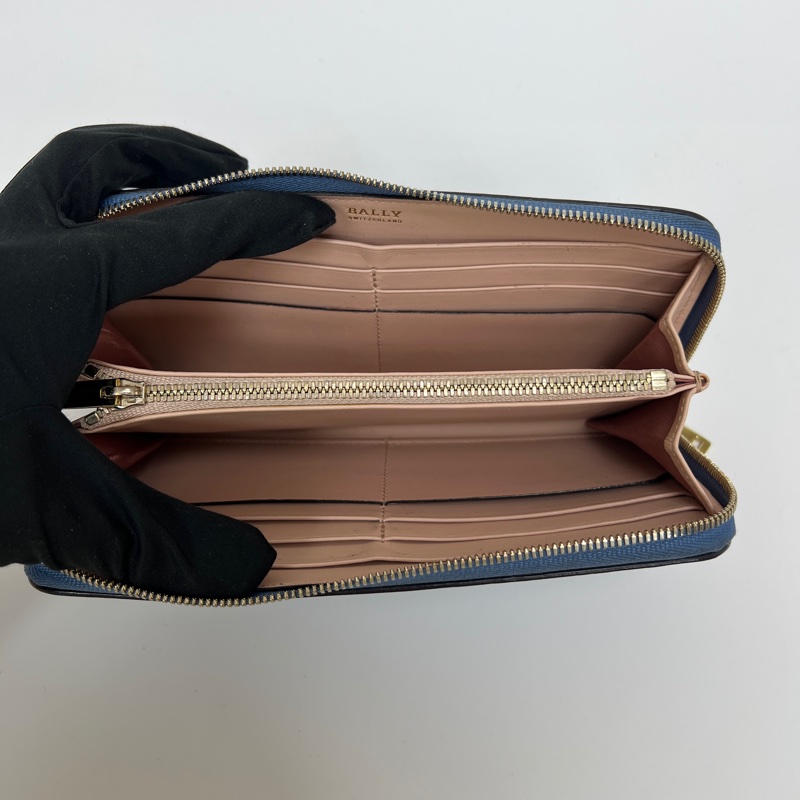 Bally藍色長夾 vintage 二手 中古-6