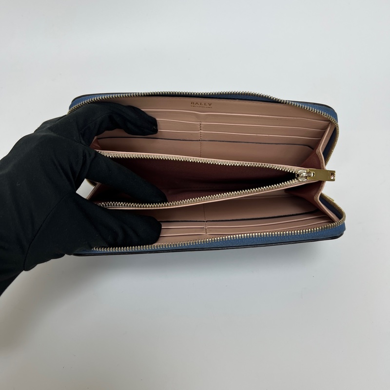 Bally藍色長夾 vintage 二手 中古-7